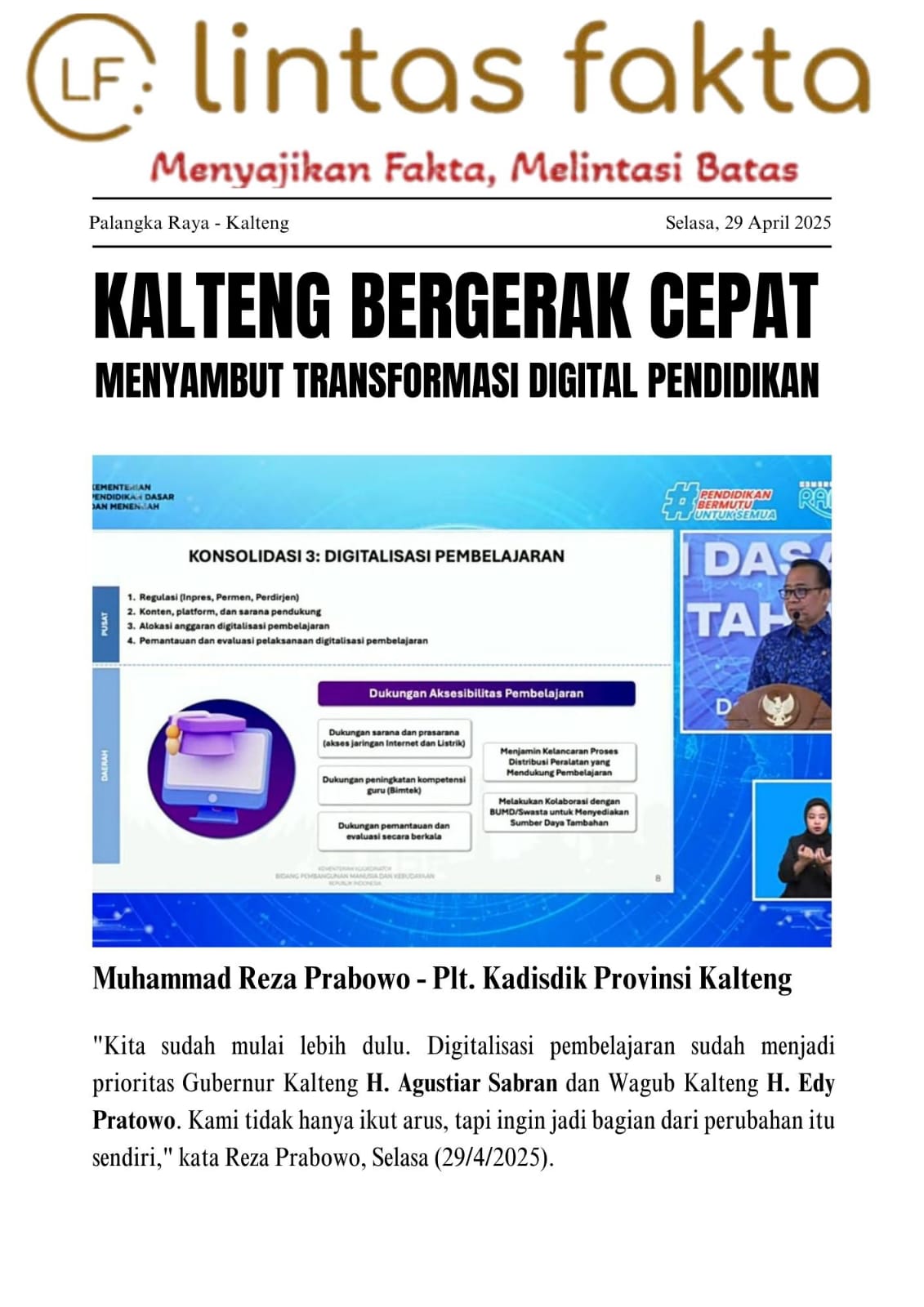 Kalteng Bergerak Cepat Menyambut Transformasi Digital Pendidikan: Dari Pinggiran Menuju Pusat Inovasi