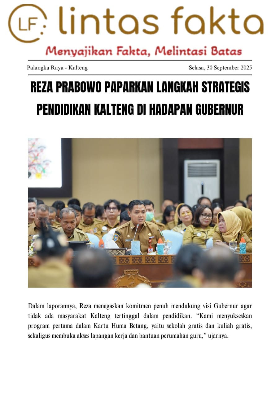 Reza Prabowo Paparkan Langkah Strategis Pendidikan Kalteng di Hadapan Gubernur