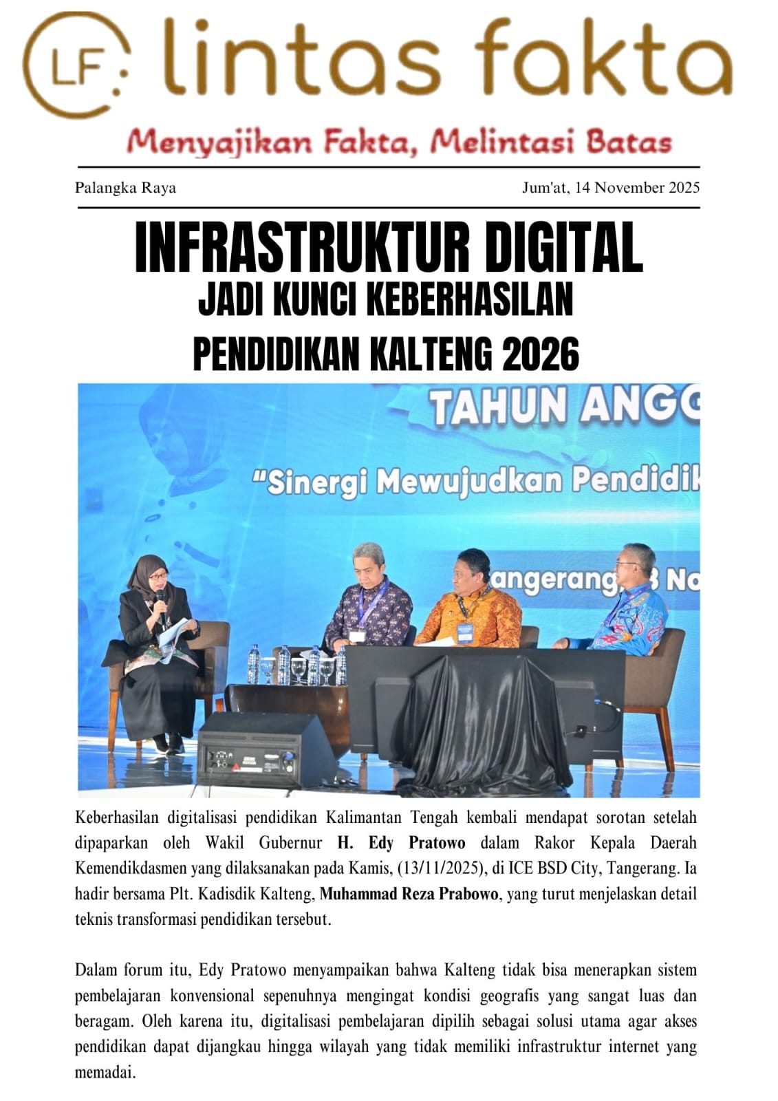 Infrastruktur Digital Jadi Kunci Keberhasilan Pendidikan Kalteng 2026