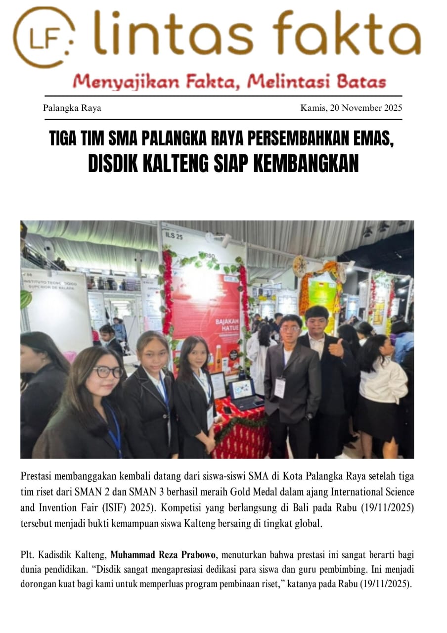 Tiga Tim SMA Palangka Raya Persembahkan Emas, Disdik Kalteng Siap Kembangkan