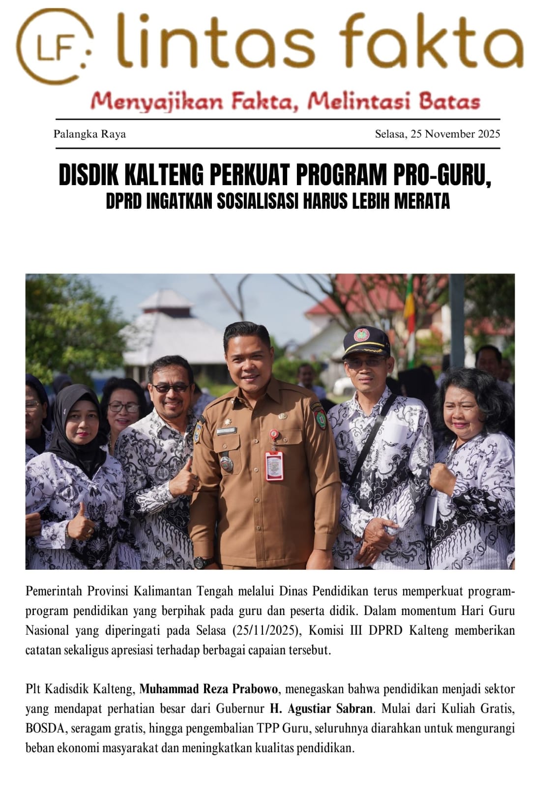 Disdik Kalteng Perkuat Program Pro-Guru, DPRD Ingatkan Sosialisasi Harus Lebih Merata