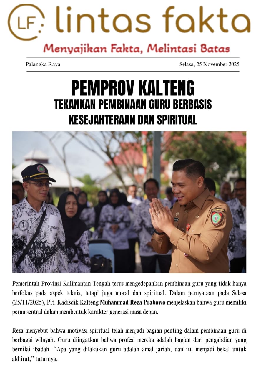 Pemprov Kalteng Tekankan Pembinaan Guru Berbasis Kesejahteraan dan Spiritual